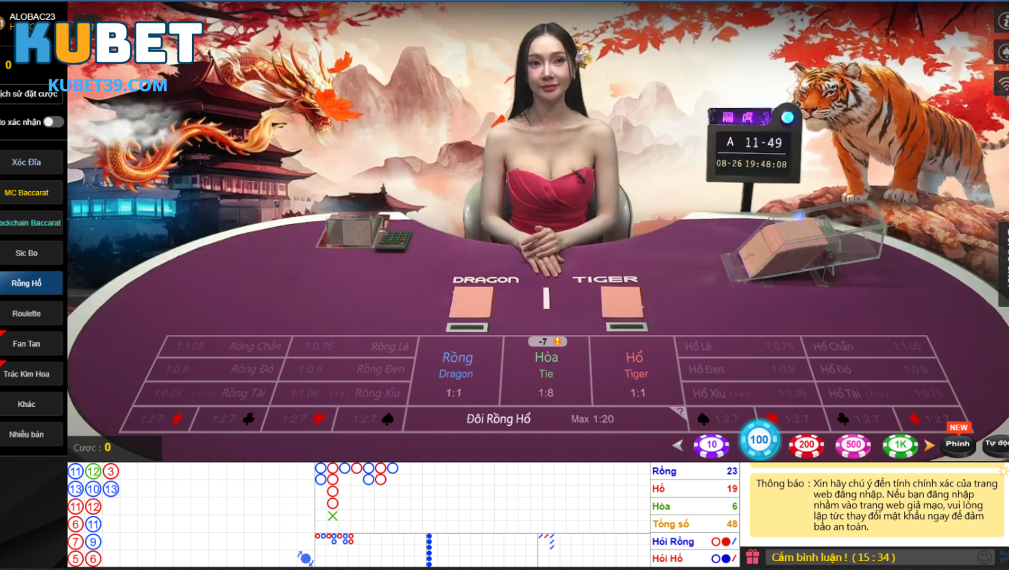 Rồng Hổ KUBET - Trải Nghiệm Game Bài Đỉnh Cao Cùng Dealer 2 Chi tiết về cách chơi rồng hổ KUBET chuẩn xác