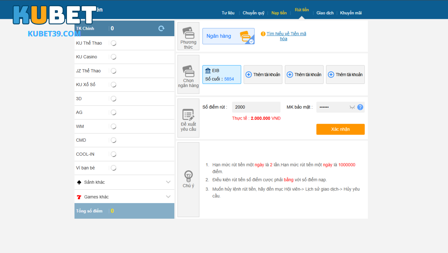 Hướng Dẫn Rút Tiền Kubet An Toàn, Tiền Về Ngay 2026 2 Hướng dẫn rút tiền Kubet từ account chi tiết từng bước cho người mới